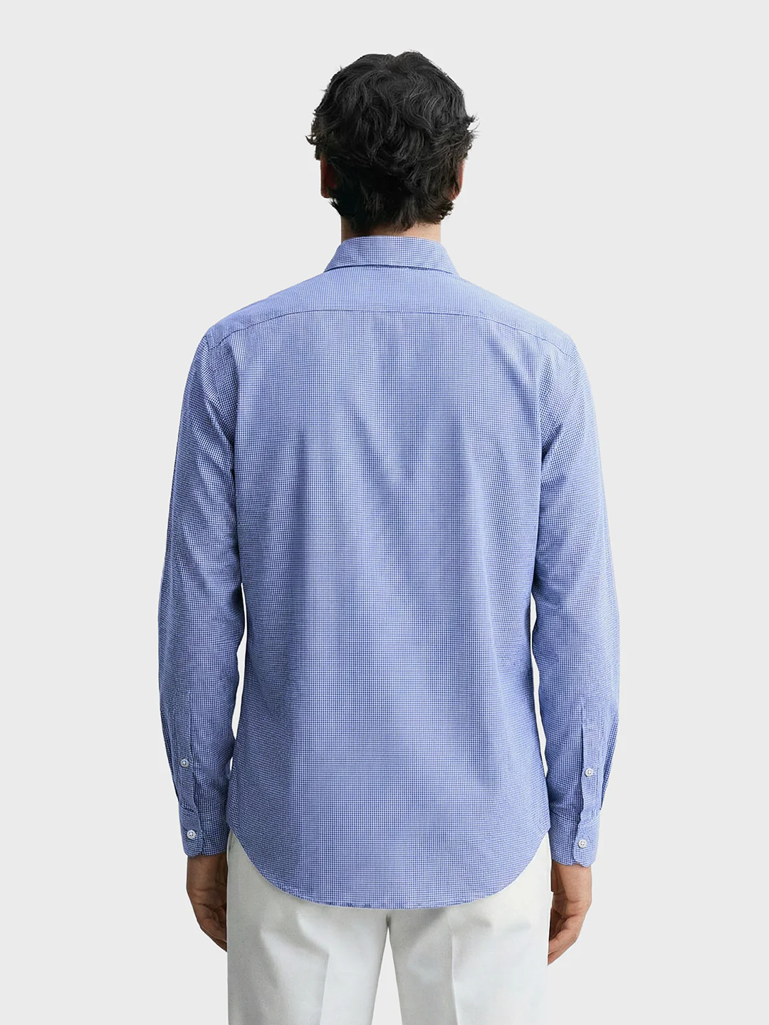 Men's Blue Slim Fit Checked Formal Shirt - Image 2