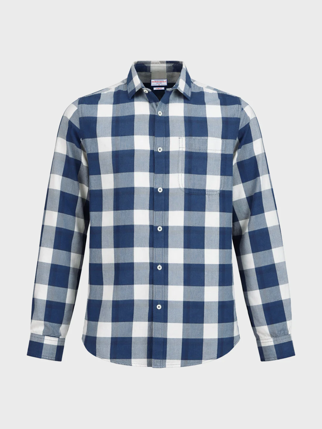 Men's Blue Slim Fit Checkered Casual Shirt - Image 6