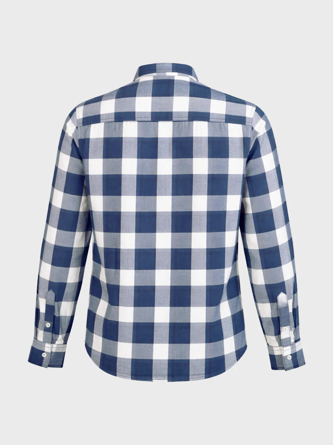 Men's Blue Slim Fit Checkered Casual Shirt - Image 7