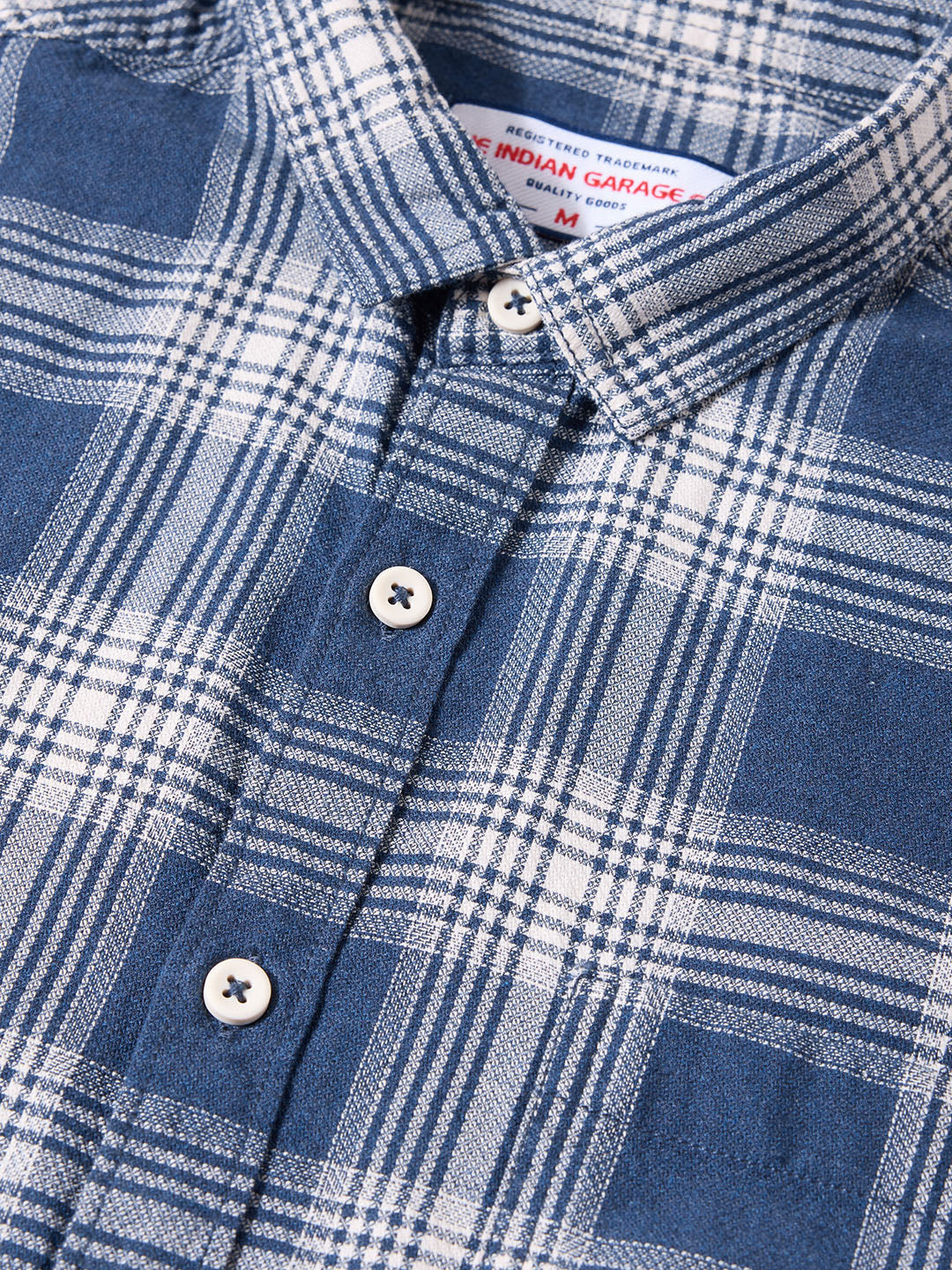 Men's Blue Slim Fit Checkered Casual Shirt - Image 3