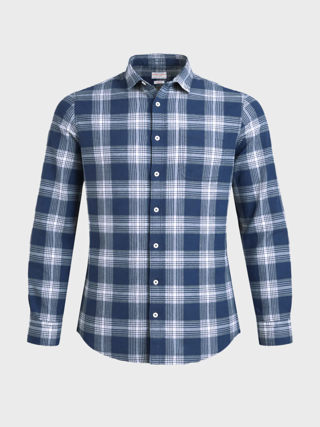 Men's Blue Slim Fit Checkered Casual Shirt - Image 6