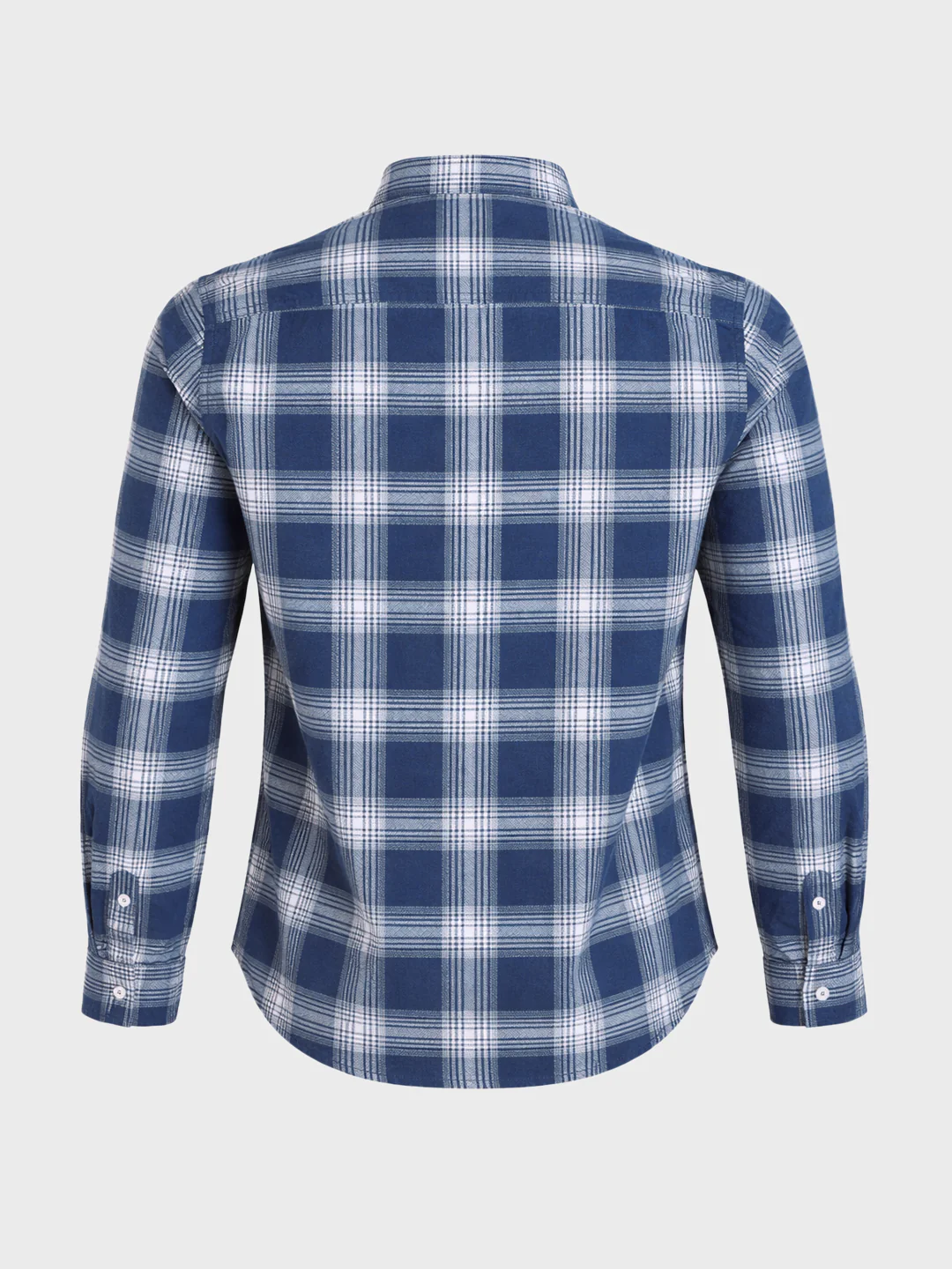 Men's Blue Slim Fit Checkered Casual Shirt - Image 7