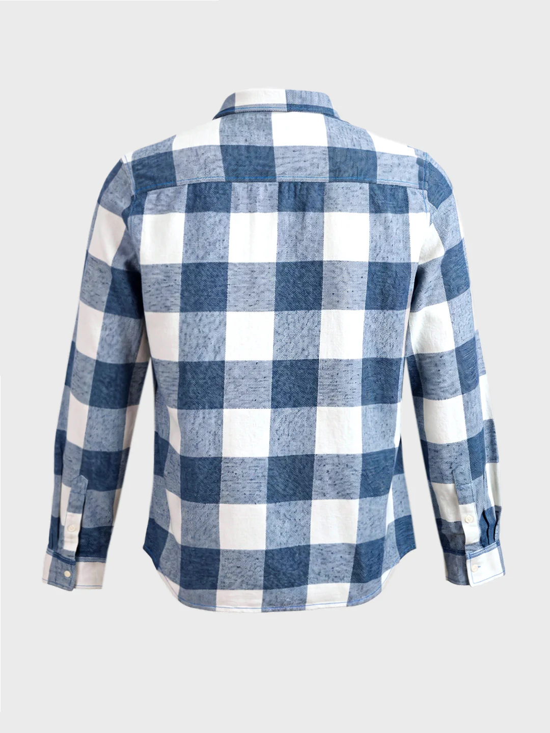 Men's Blue Slim Fit Checkered Casual Shirt - Image 7