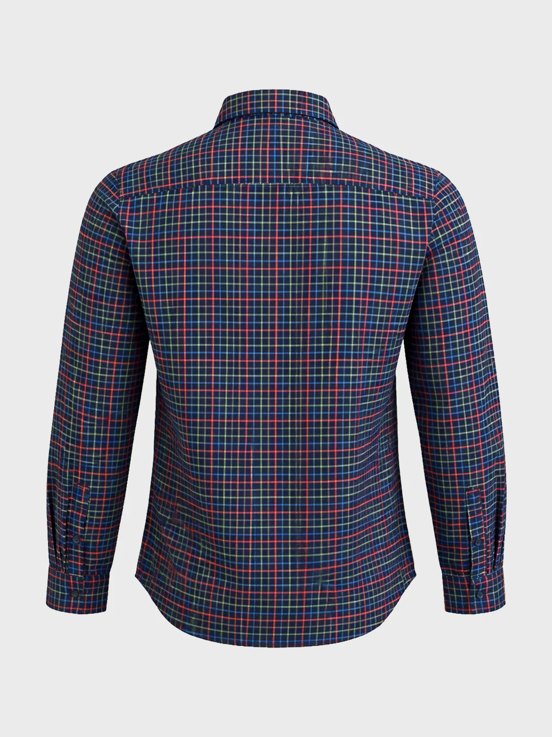 Men's Blue Slim Fit Checkered Casual Shirt - Image 7