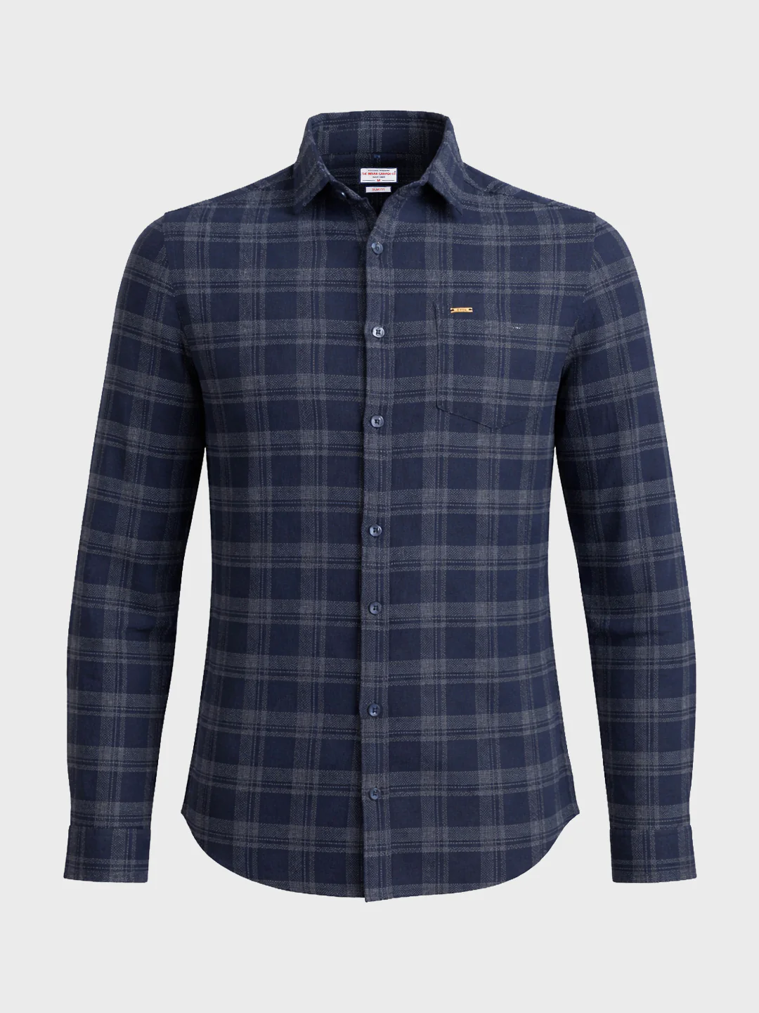 Men's Blue Slim Fit Checkered Casual Shirt - Image 5