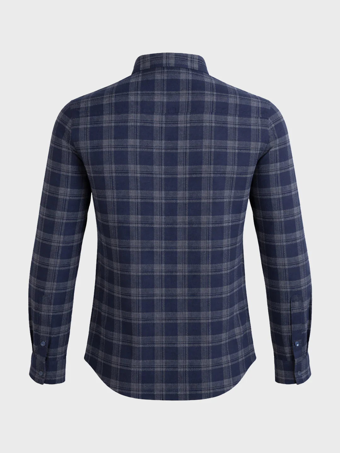 Men's Blue Slim Fit Checkered Casual Shirt - Image 6
