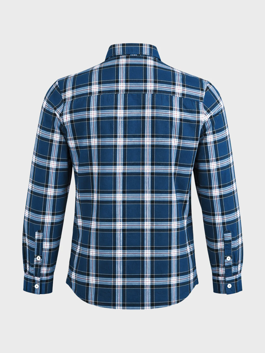 Men's Blue Slim Fit Checkered Casual Shirts - Image 7