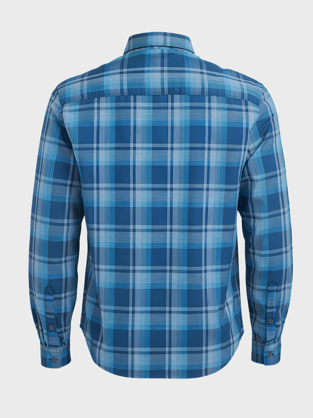 Men's Blue Slim Fit Checkered Casual Shirts - Image 5