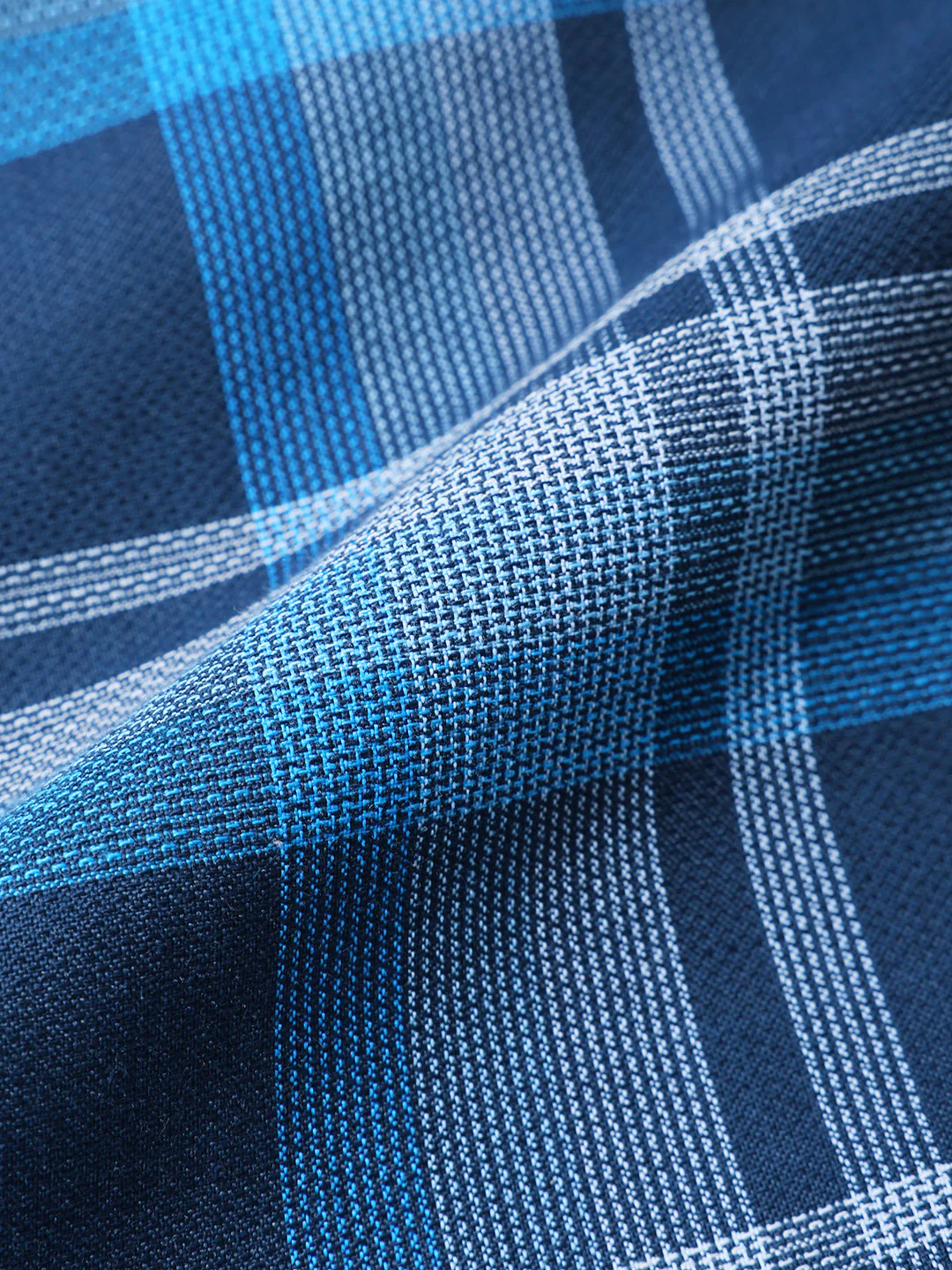 Men's Blue Slim Fit Checkered Casual Shirts - Image 6