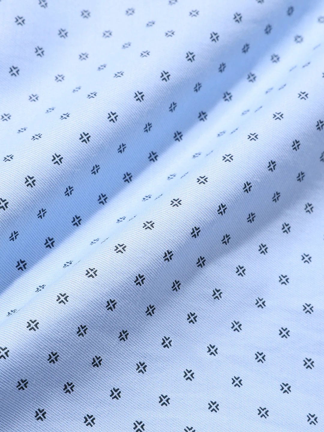 Men's Blue Slim Fit Ditsy Formal Shirt - Image 7