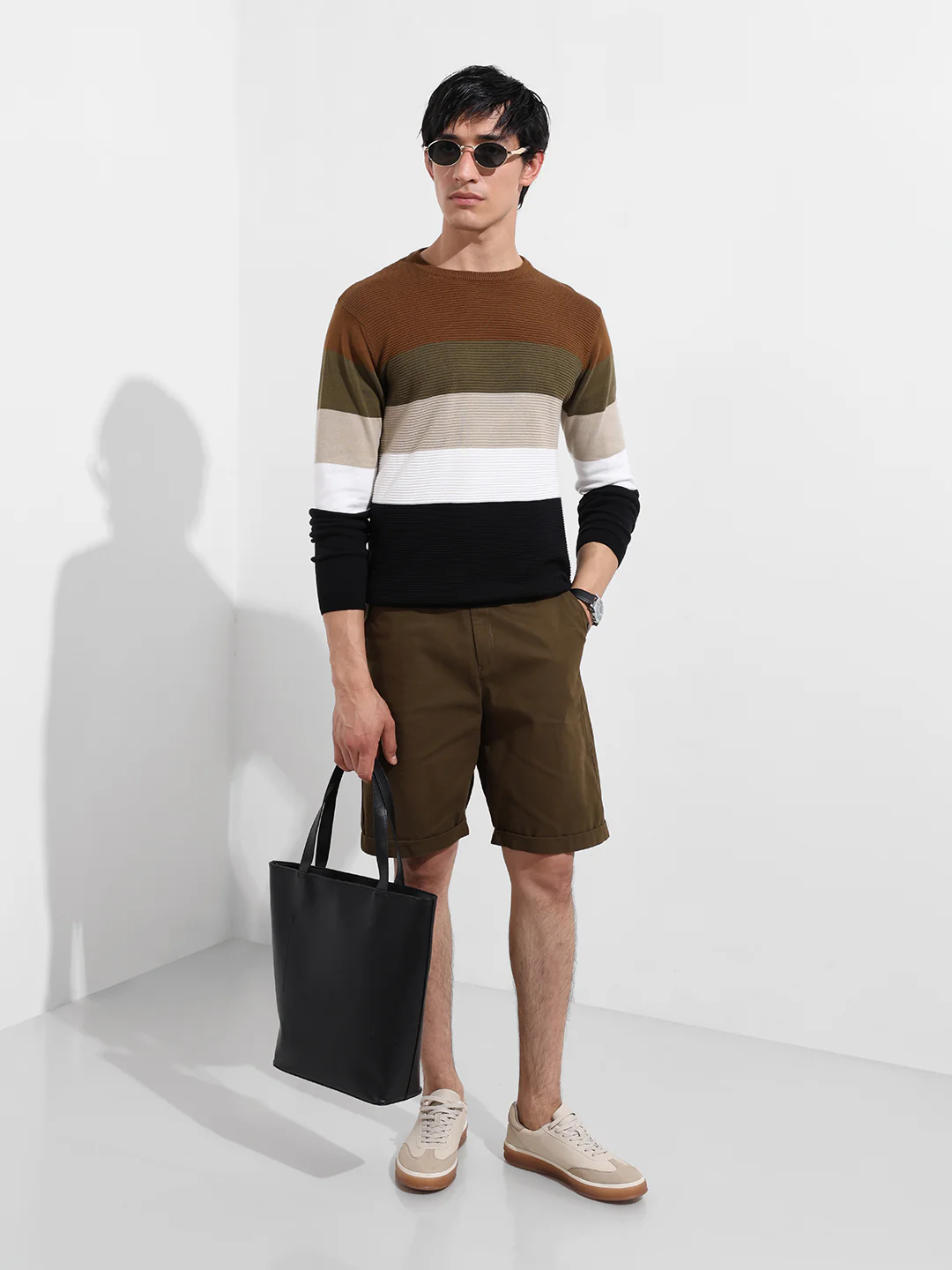 Men's Blue Slim Fit Flat Knit T-Shirt - Image 2
