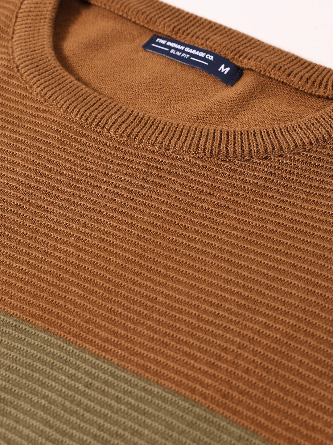 Men's Blue Slim Fit Flat Knit T-Shirt - Image 3
