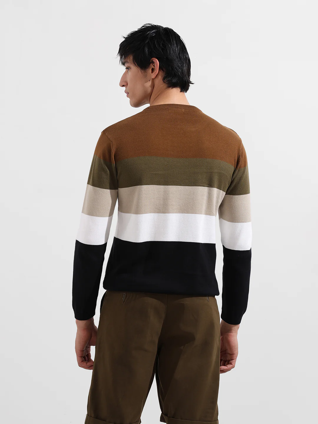 Men's Blue Slim Fit Flat Knit T-Shirt - Image 6
