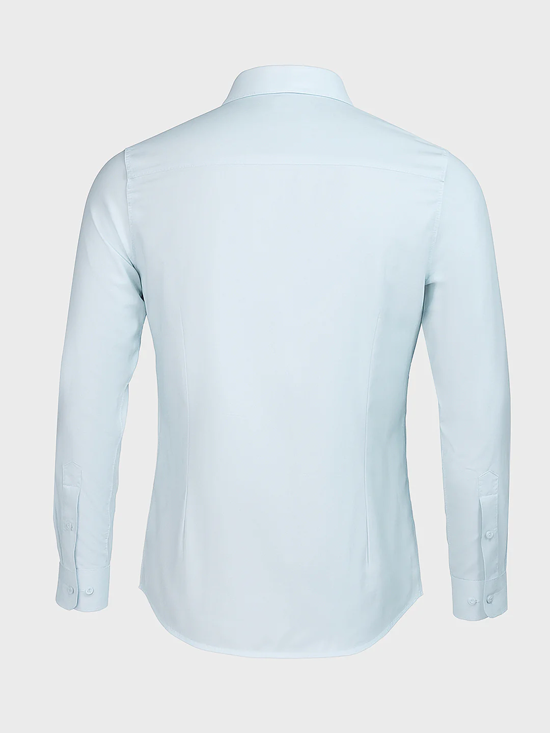 Men's Blue Slim Fit Party Wear Solid Shirt - Image 4