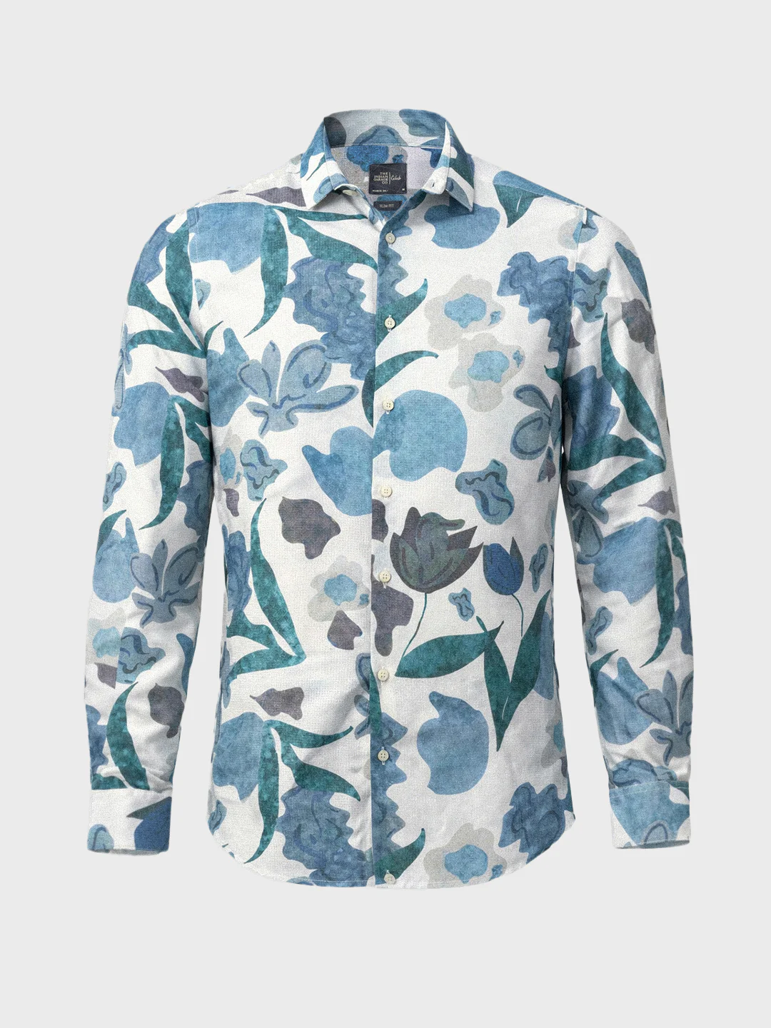 Men's Blue Slim Fit Printed Casual Shirt - Image 6