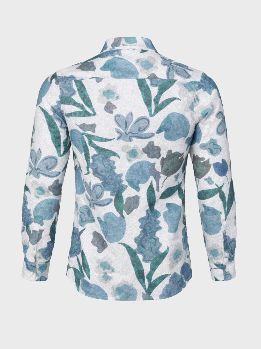 Men's Blue Slim Fit Printed Casual Shirt - Image 7