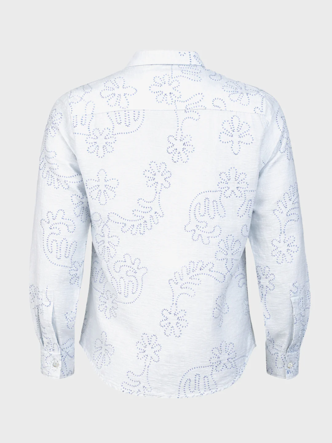 Men's Blue Slim Fit Printed Casual Shirt - Image 5