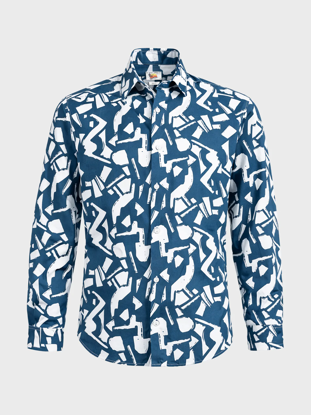 Men's Blue Slim Fit Printed Casual Shirts - Image 6