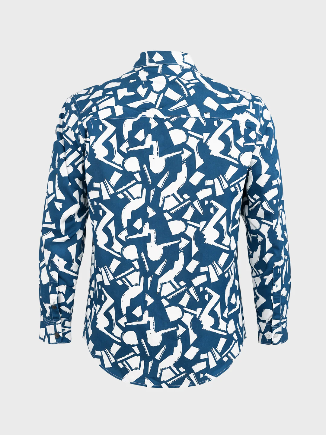 Men's Blue Slim Fit Printed Casual Shirts - Image 7