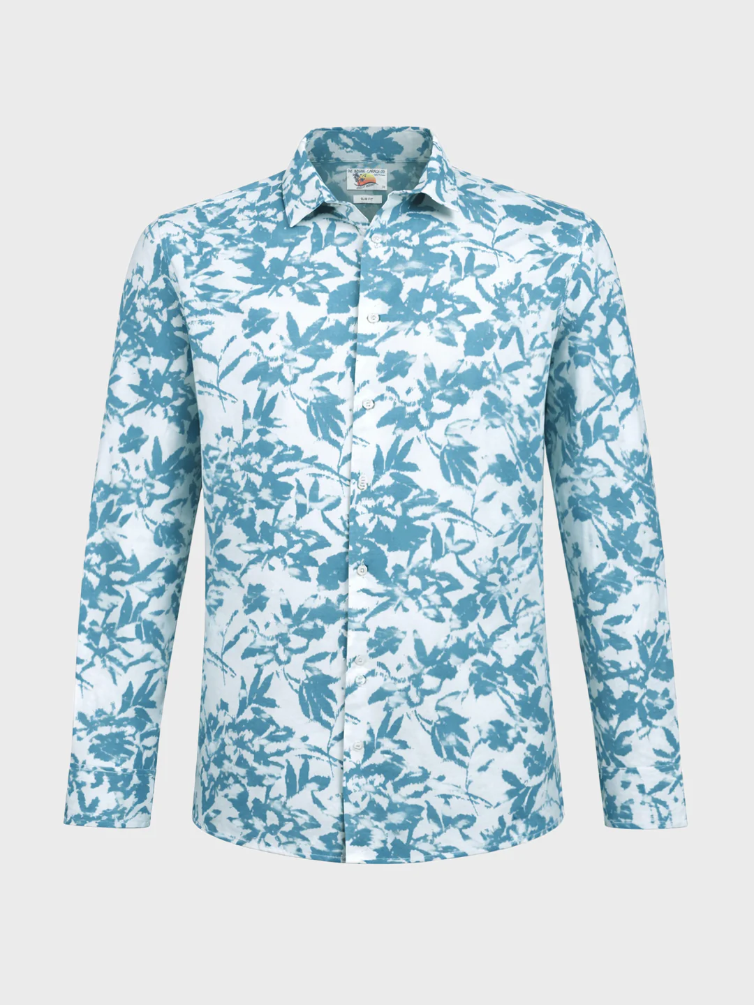 Men's Blue Slim Fit Printed Casual Shirts - Image 6