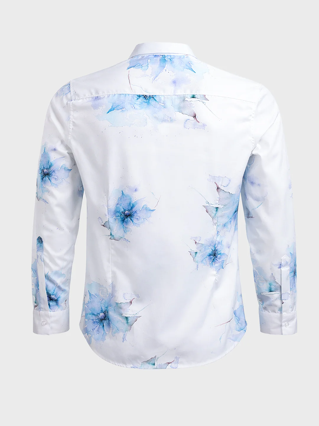 Men's Blue Slim Fit Printed Party Wear Shirt - Image 5