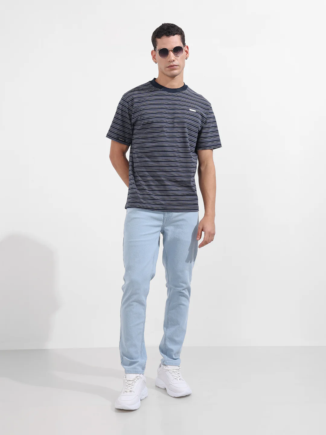 Men's Blue Slim Fit Solid Casual Jeans - Image 2
