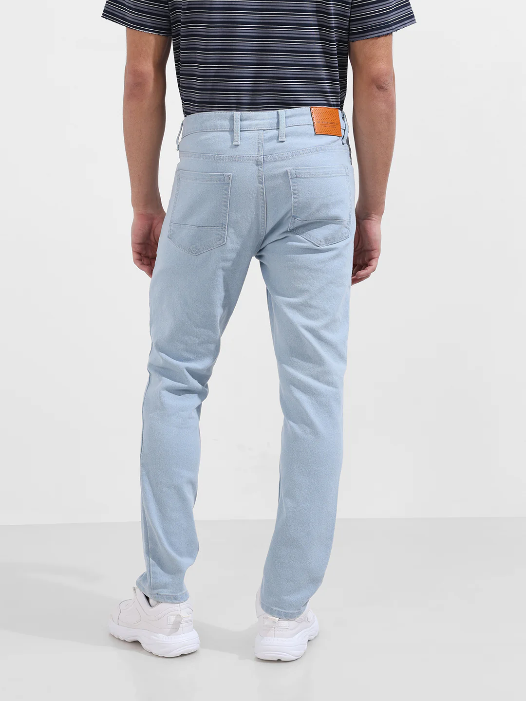 Men's Blue Slim Fit Solid Casual Jeans - Image 5