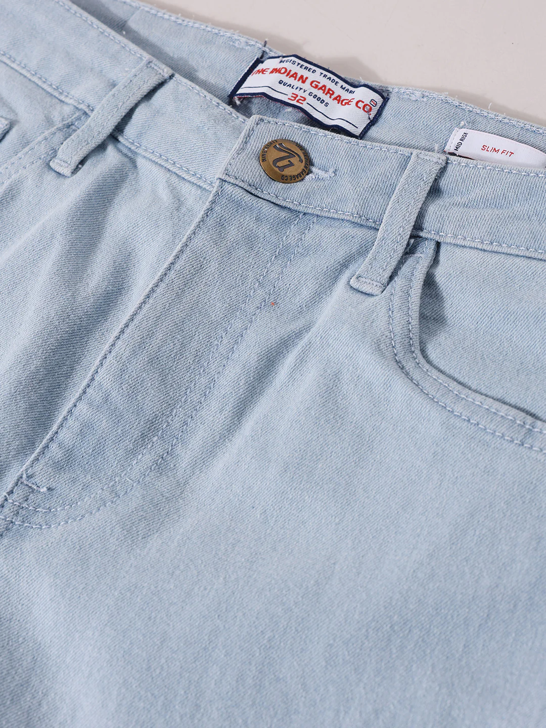 Men's Blue Slim Fit Solid Casual Jeans - Image 6