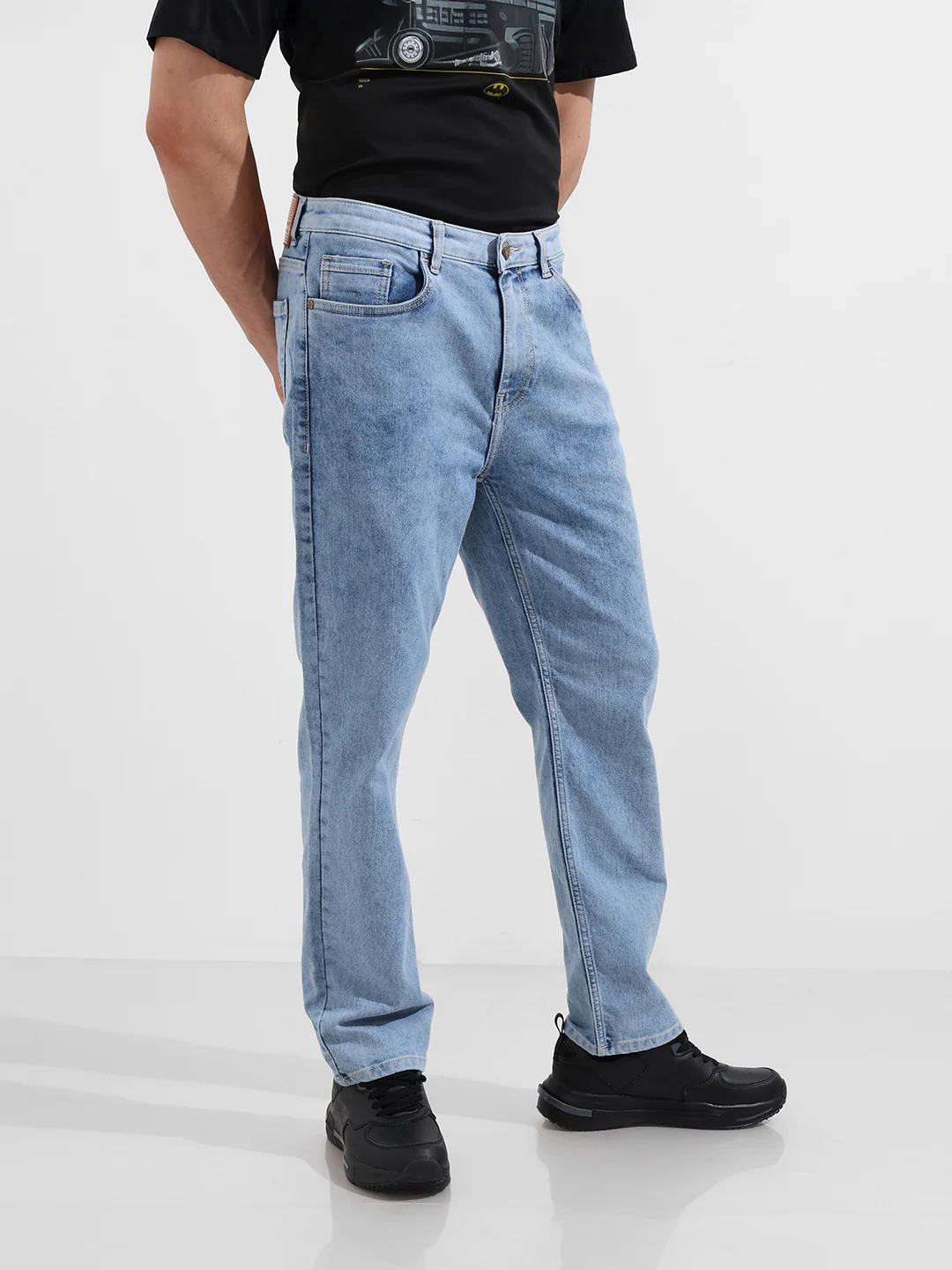 Men's Blue Slim Fit Solid Casual Jeans - Image 4