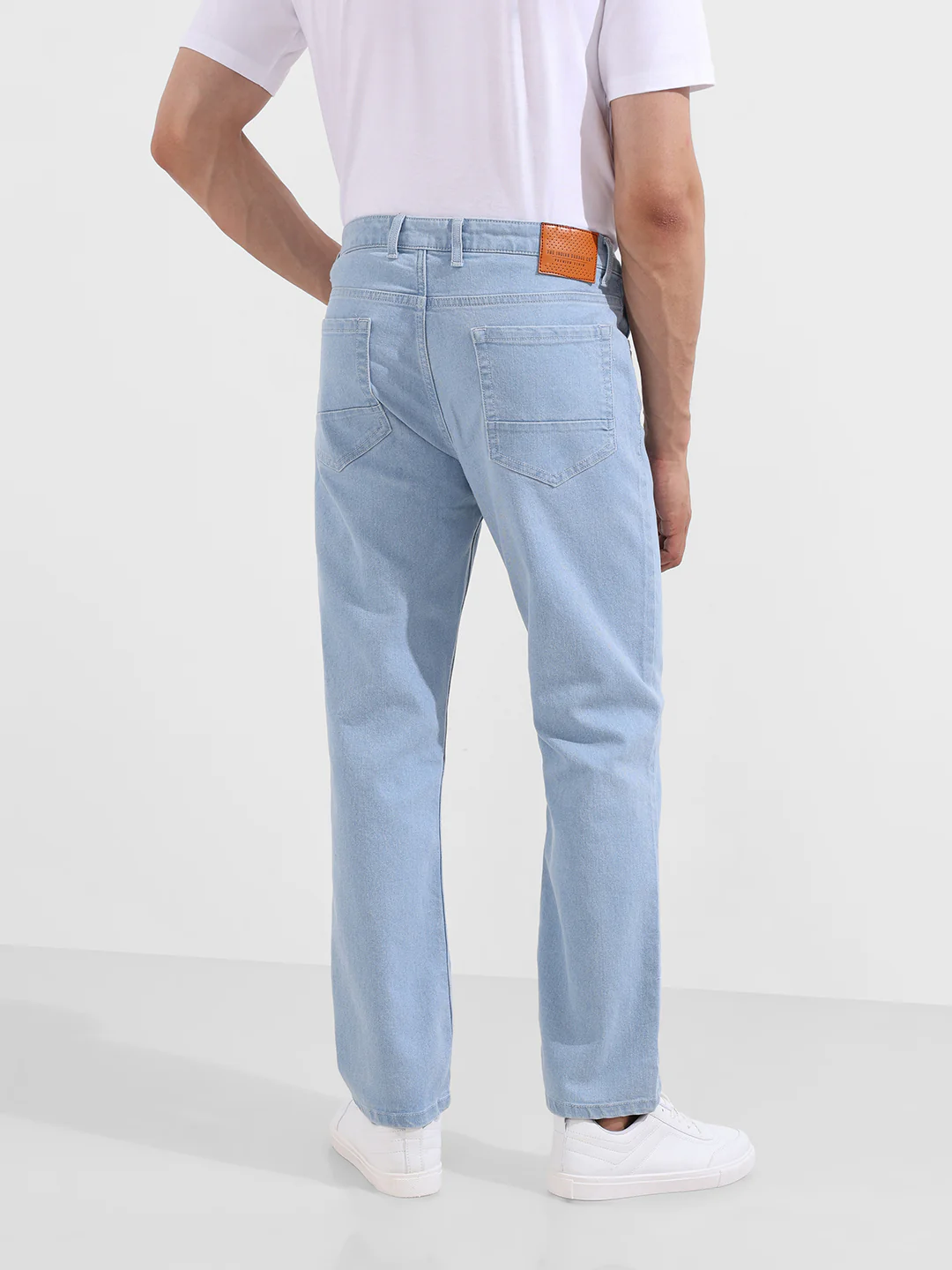 Men's Blue Slim Fit Solid Casual Jeans - Image 5