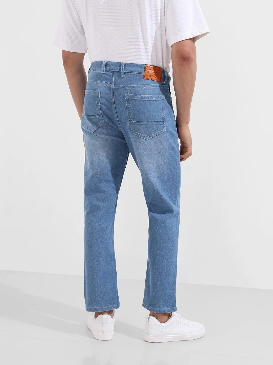 Men's Blue Slim Fit Solid Casual Jeans - Image 5