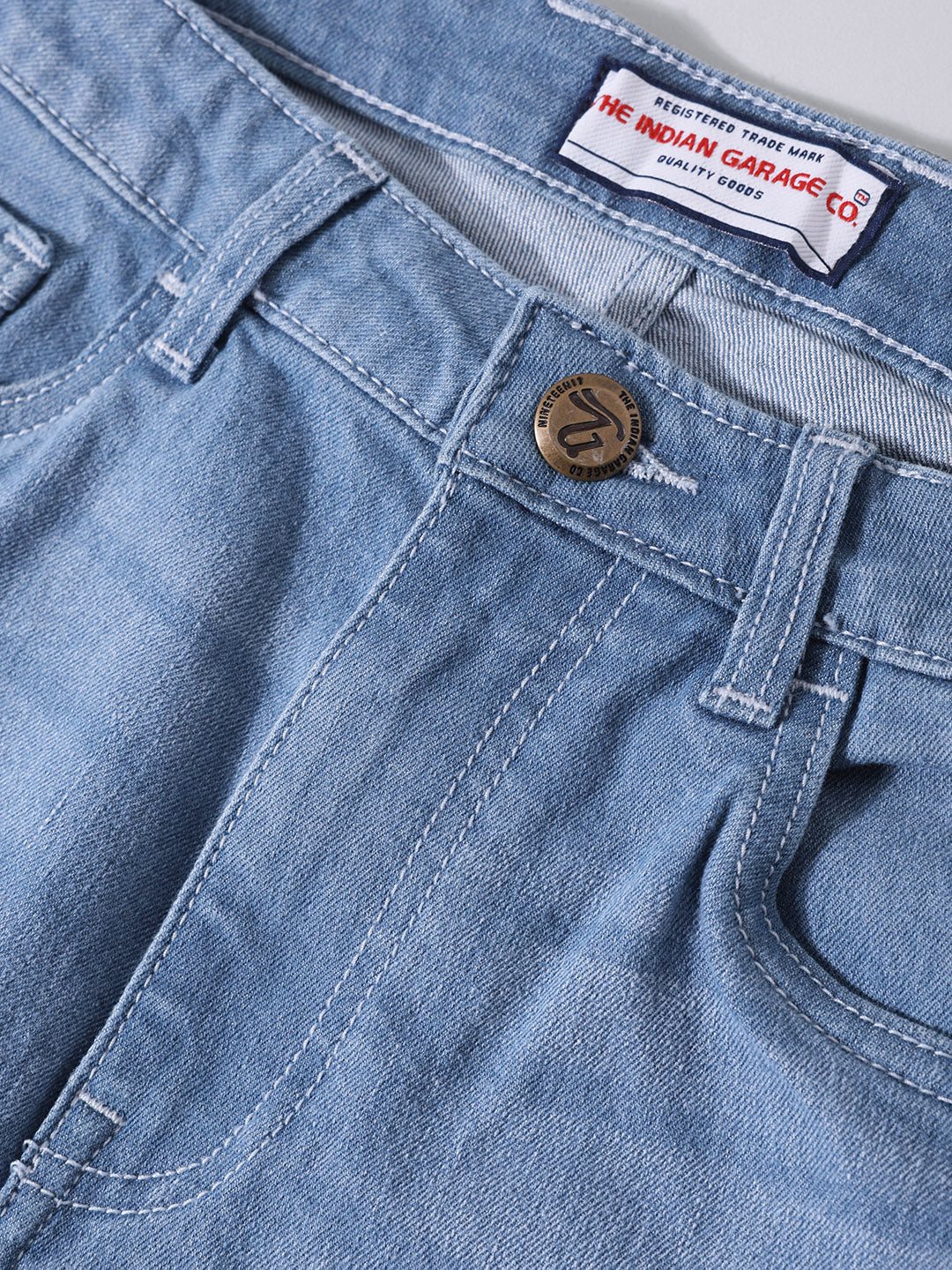 Men's Blue Slim Fit Solid Casual Jeans - Image 6