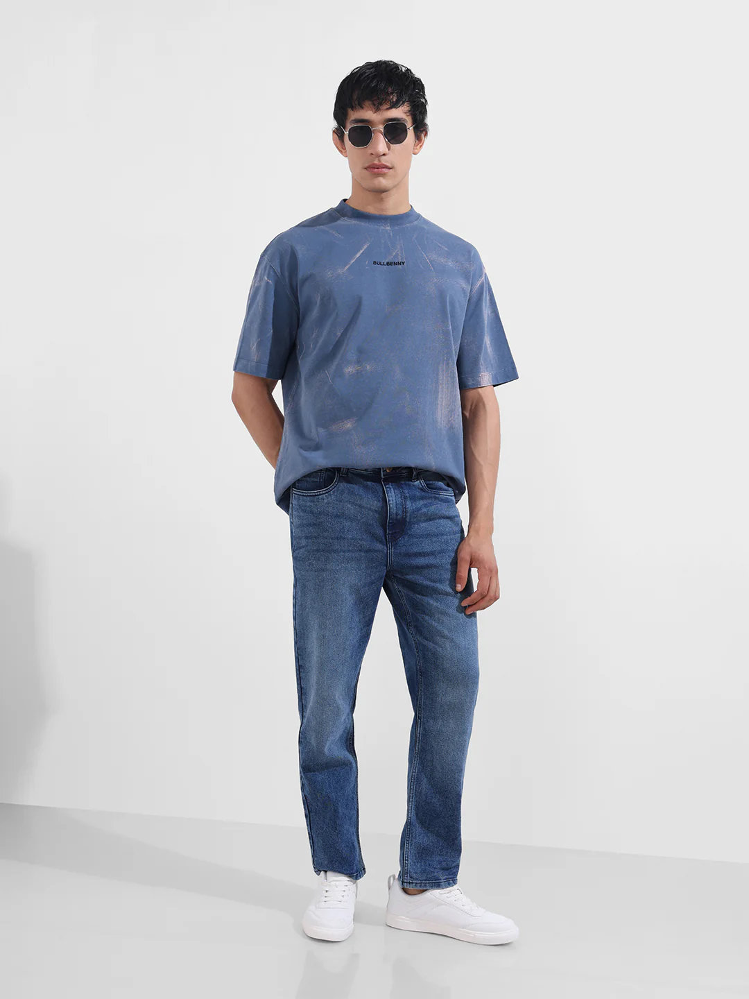 Men's Blue Slim Fit Solid Casual Jeans - Image 2