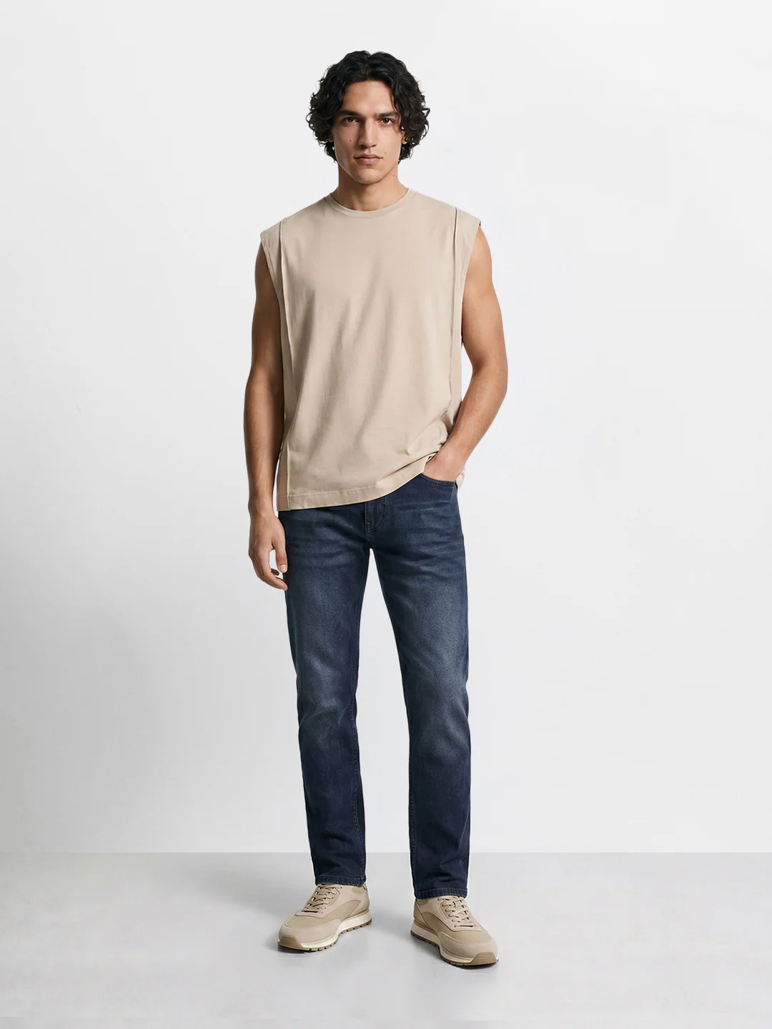 Men's Blue Slim Fit Solid Casual Jeans - Image 2