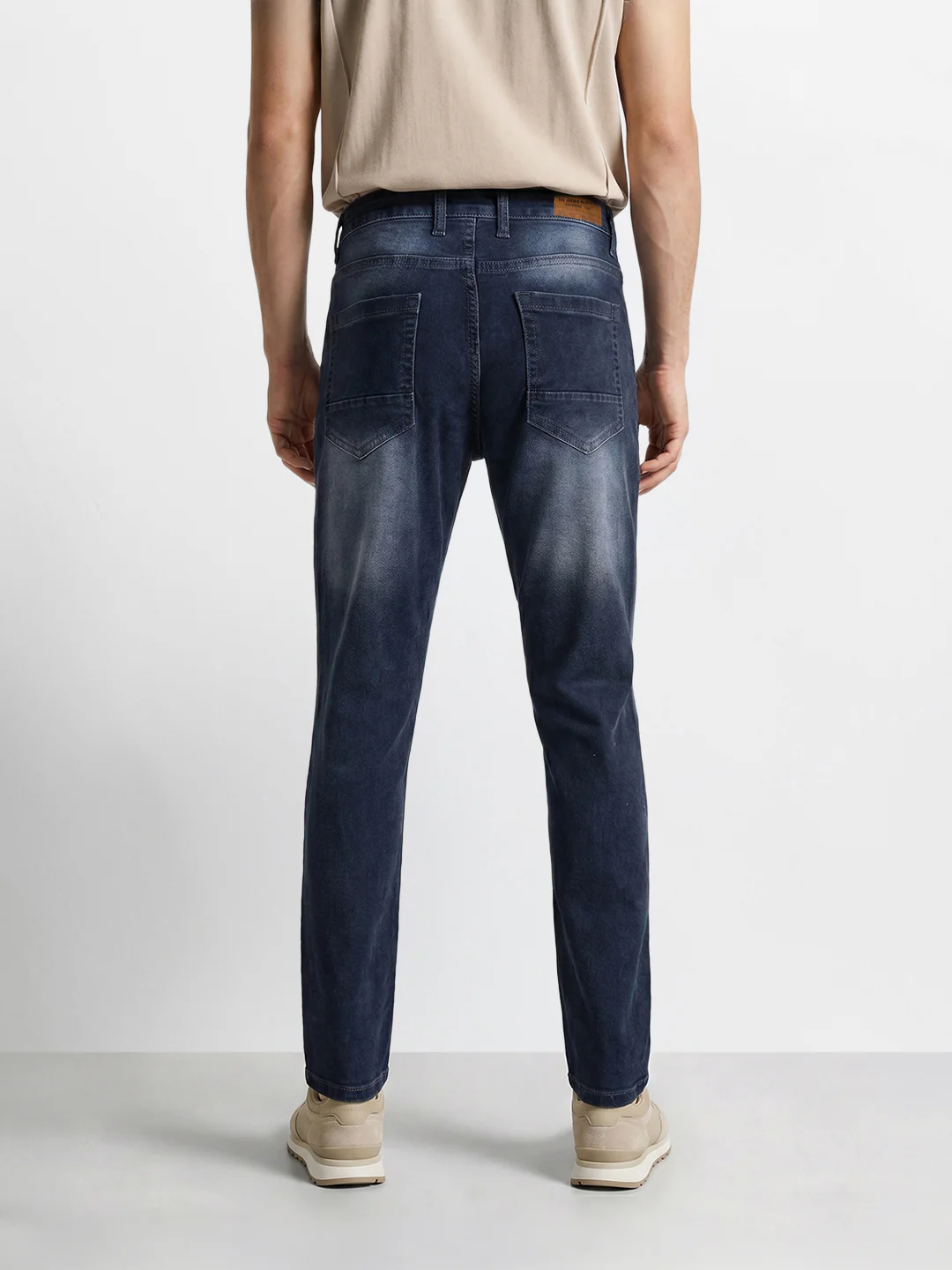 Men's Blue Slim Fit Solid Casual Jeans - Image 4