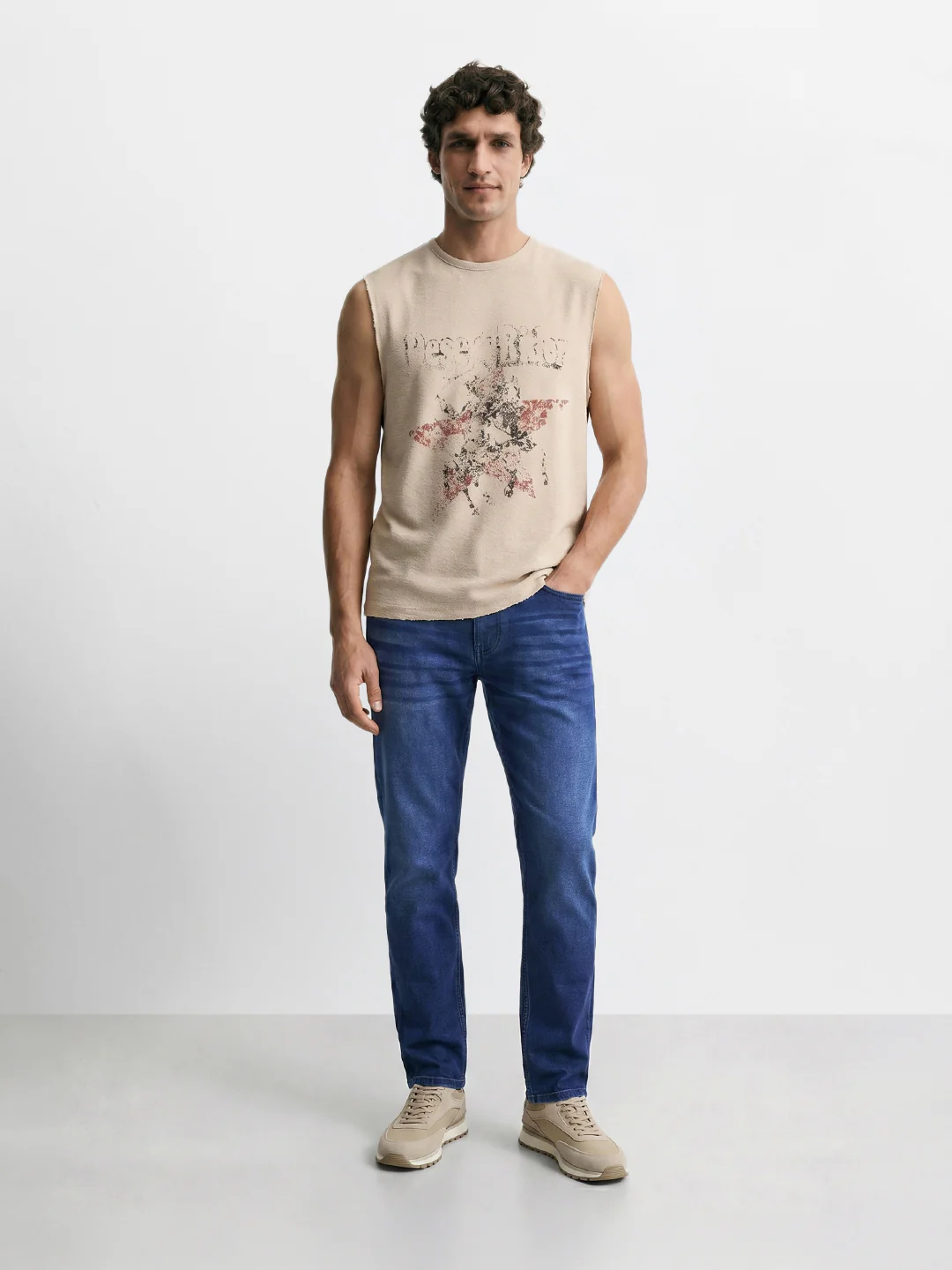 Men's Blue Slim Fit Solid Casual Jeans - Image 2