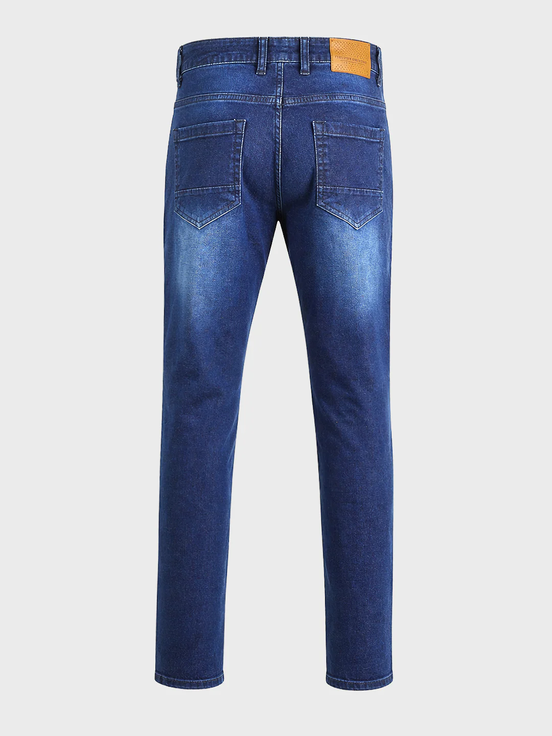 Men's Blue Slim Fit Solid Casual Jeans - Image 7