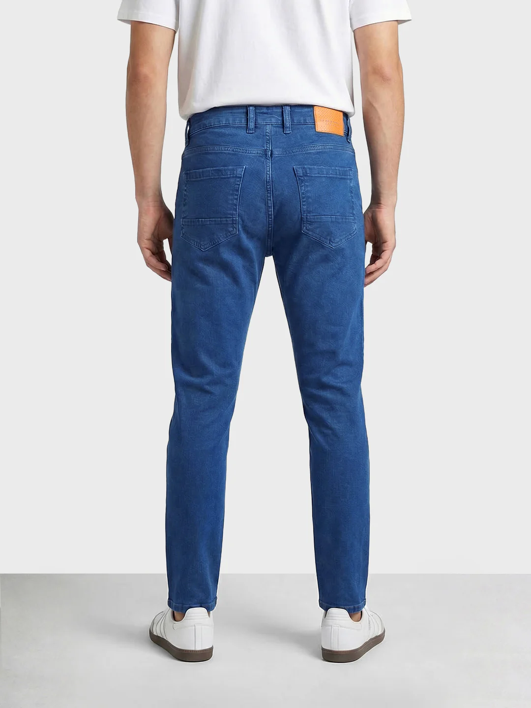 Men's Blue Slim Fit Solid Casual Jeans - Image 4
