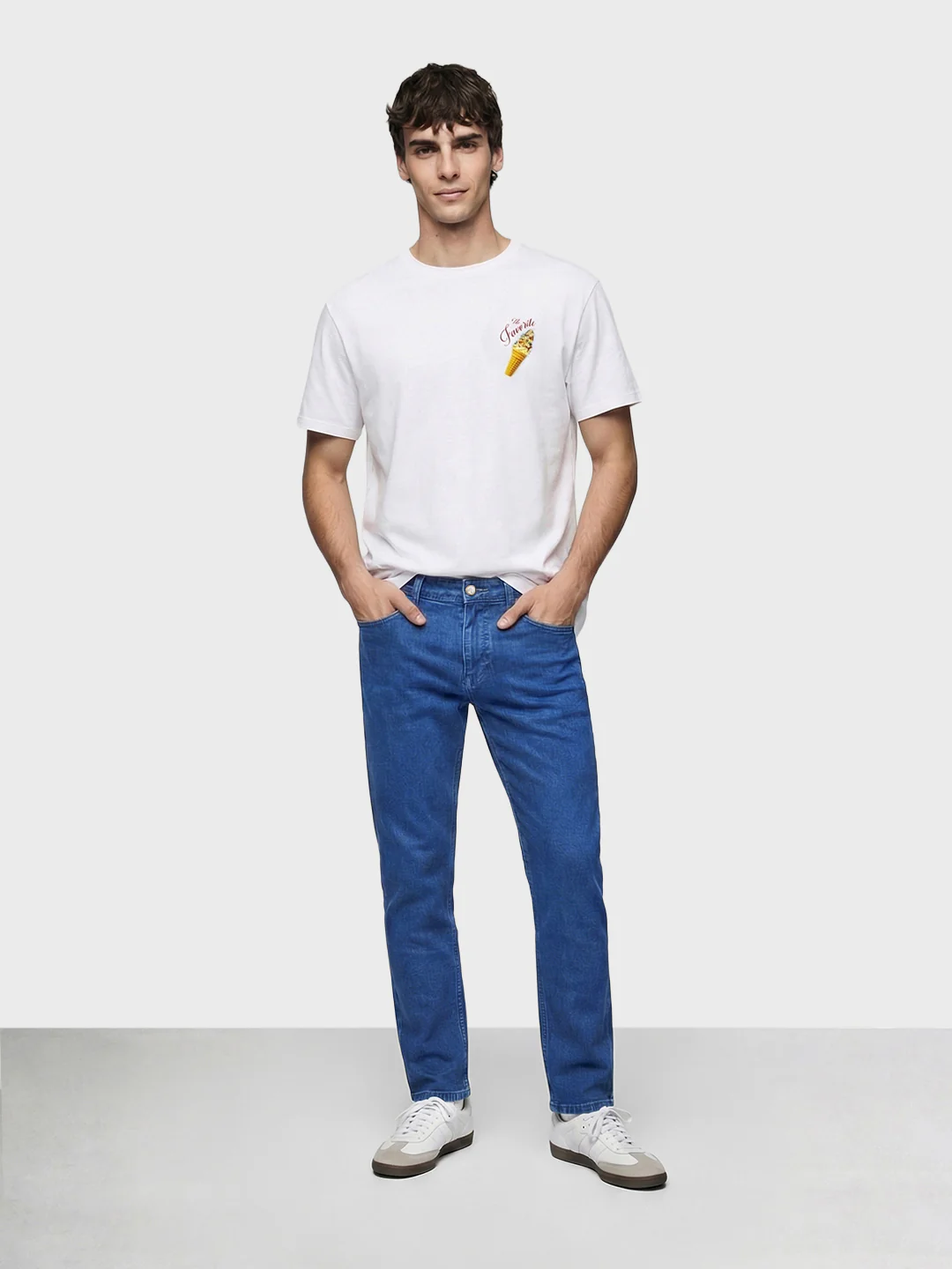 Men's Blue Slim Fit Solid Casual Jeans - Image 5