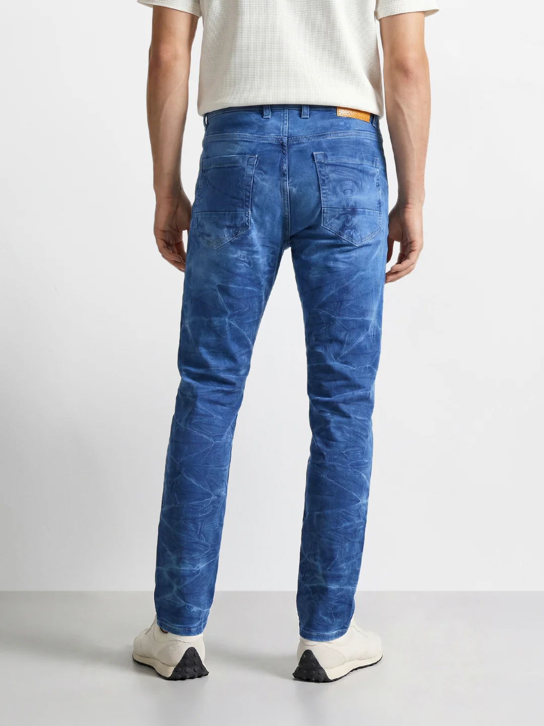 Men's Blue Slim Fit Solid Casual Jeans - Image 3