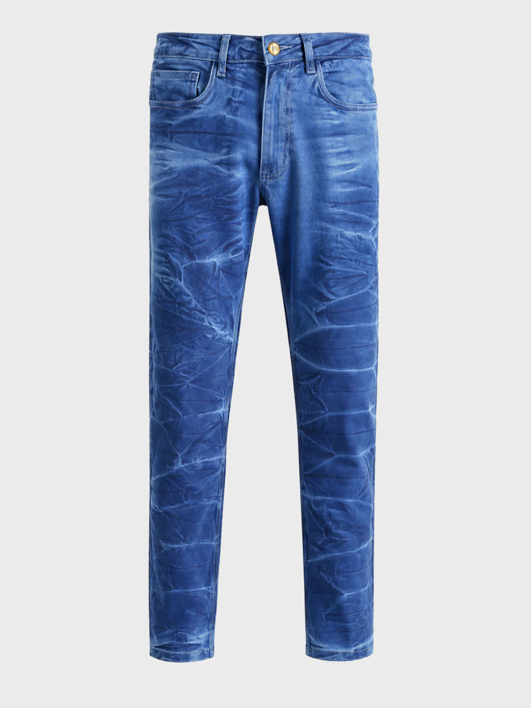 Men's Blue Slim Fit Solid Casual Jeans - Image 4