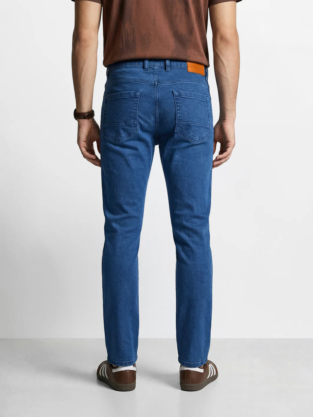 Men's Blue Slim Fit Solid Casual Jeans - Image 3