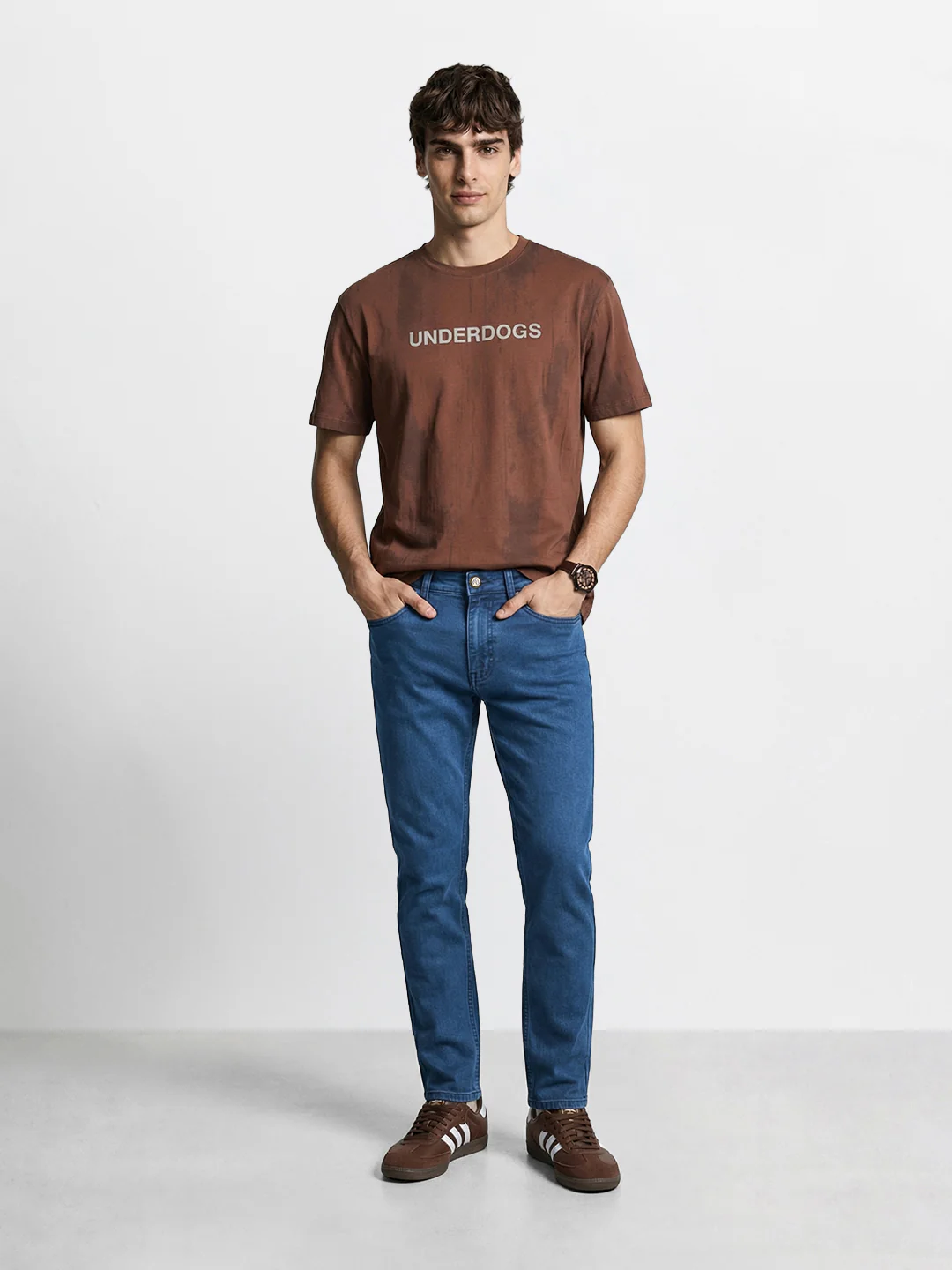 Men's Blue Slim Fit Solid Casual Jeans - Image 4