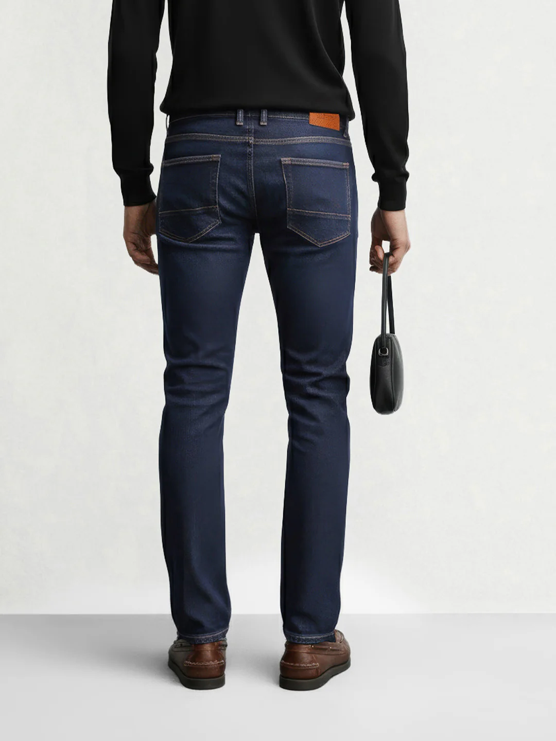 Men's Blue Slim Fit Solid Casual Jeans - Image 2