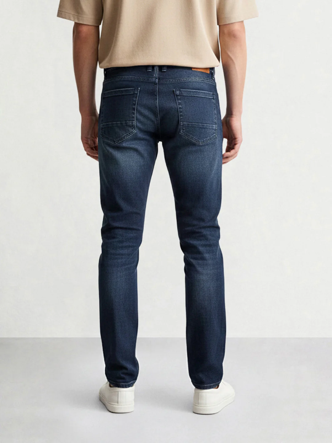 Men's Blue Slim Fit Solid Casual Jeans - Image 2