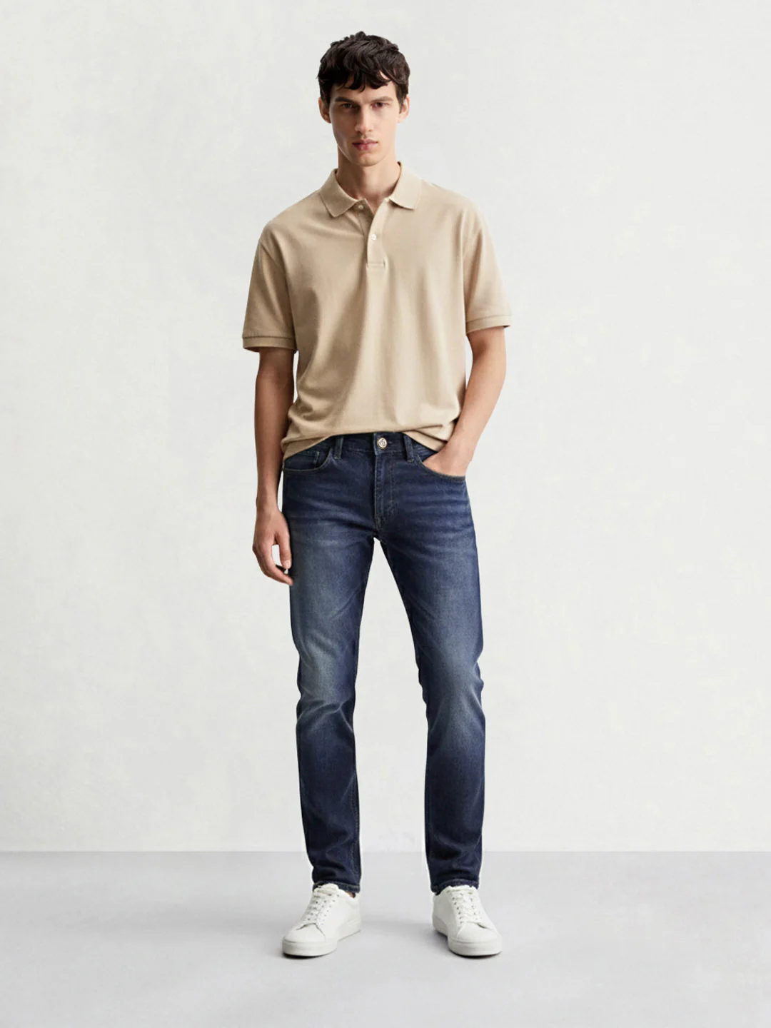 Men's Blue Slim Fit Solid Casual Jeans - Image 3