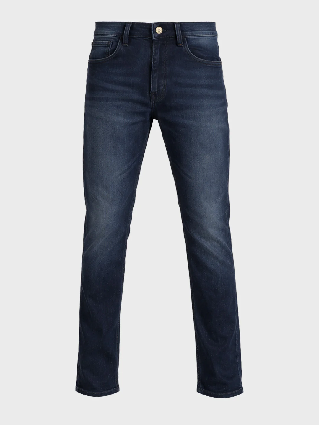Men's Blue Slim Fit Solid Casual Jeans - Image 4