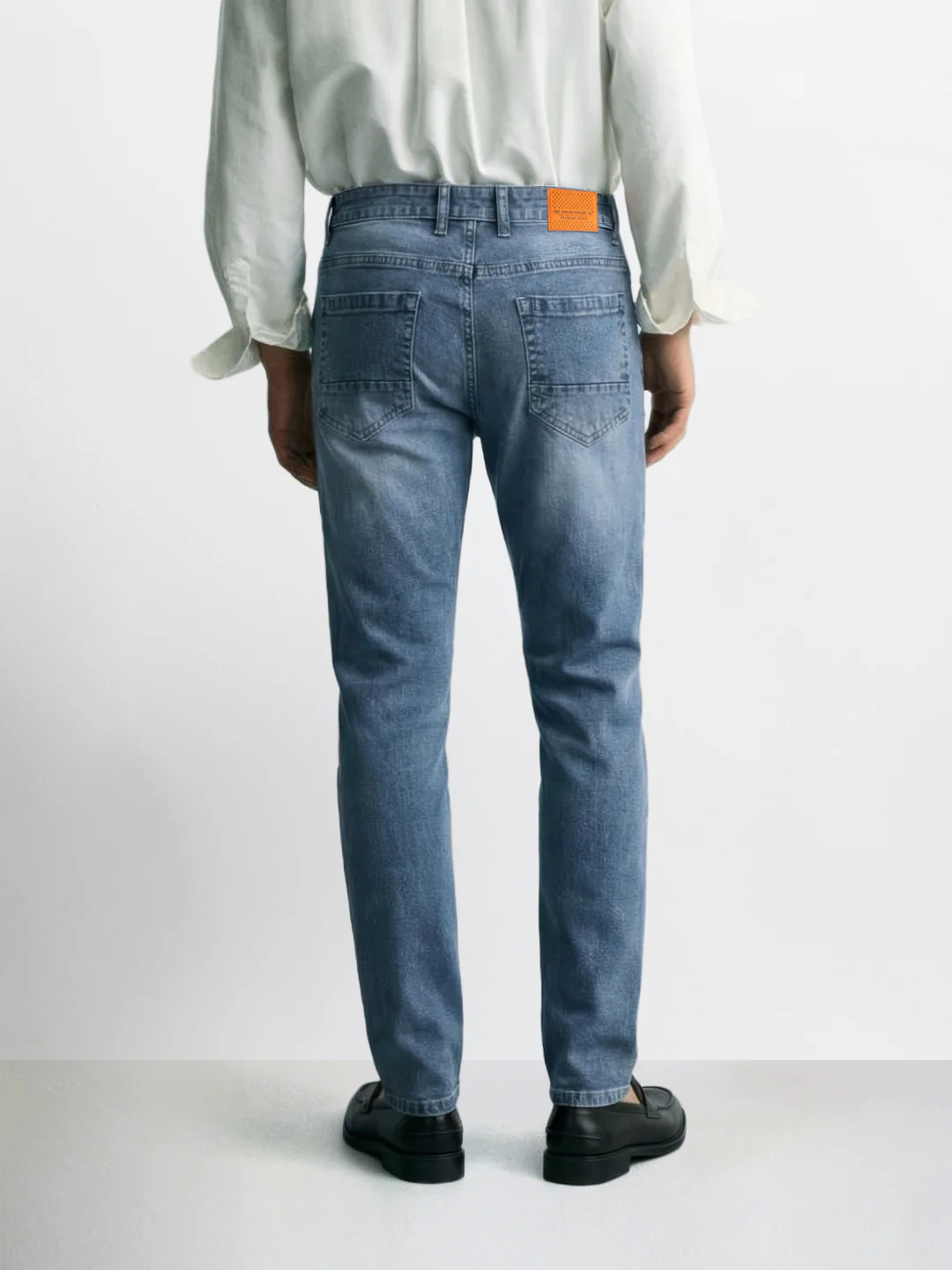 Men's Blue Slim Fit Solid Casual Jeans - Image 2