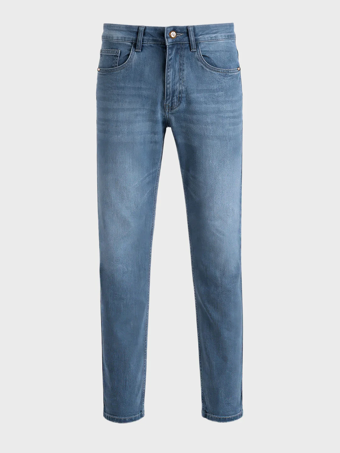 Men's Blue Slim Fit Solid Casual Jeans - Image 5