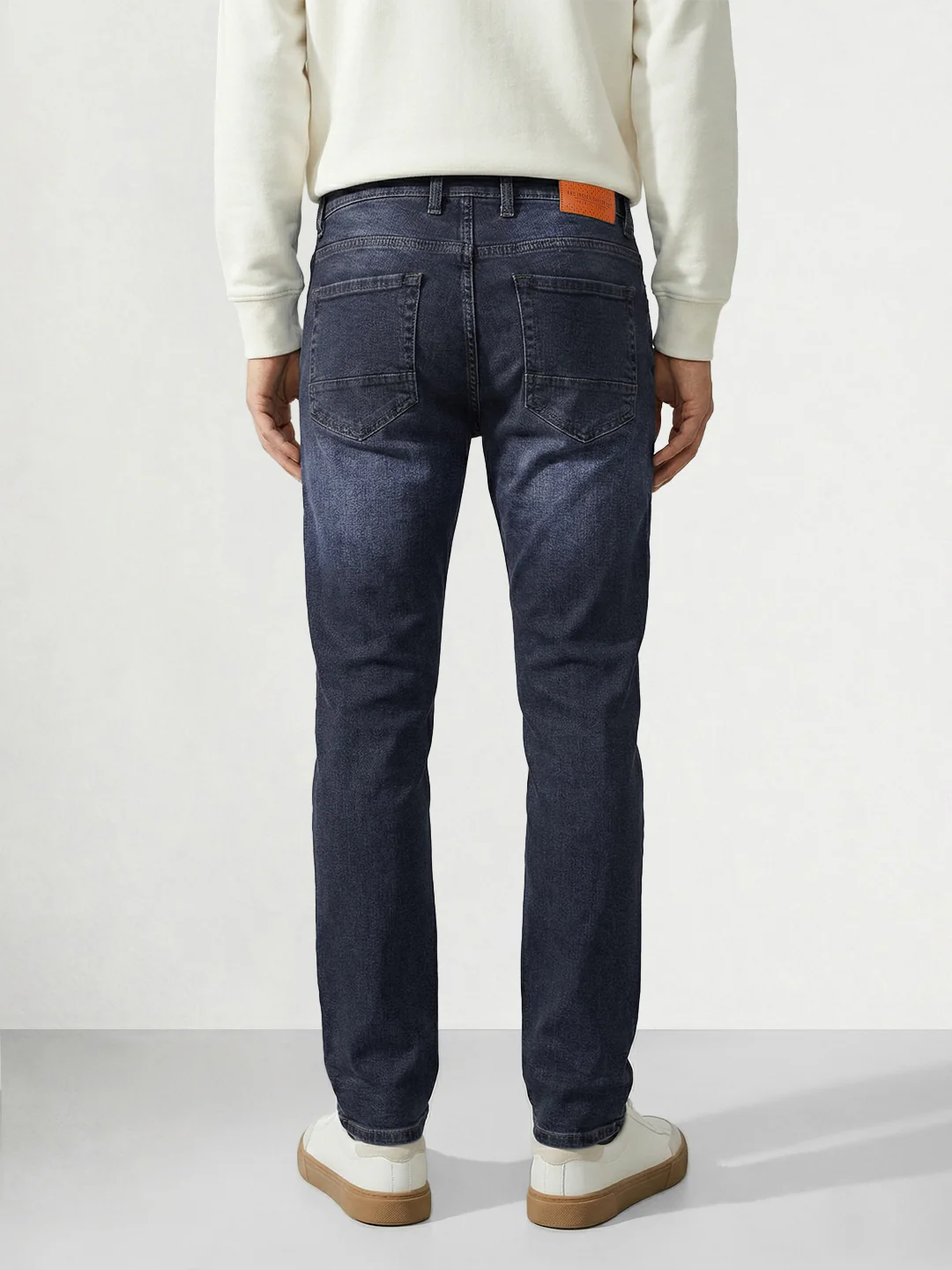 Men's Blue Slim Fit Solid Casual Jeans - Image 2
